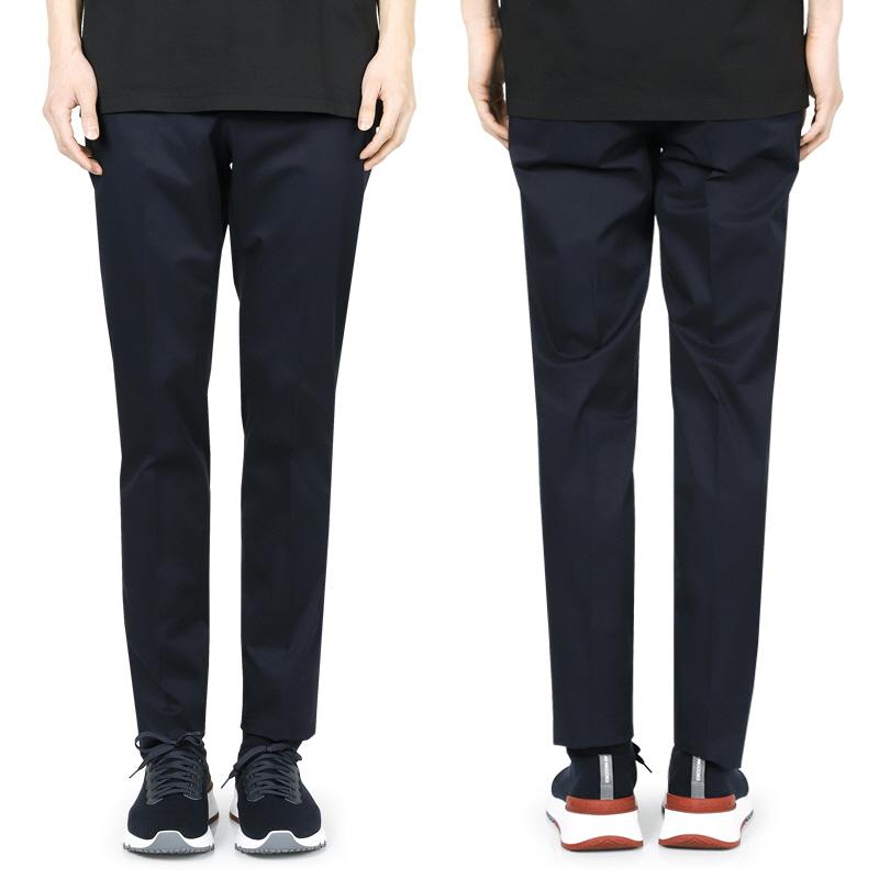 LARDINI Men’s Gabardine Cotton Stretch Classic Pants Navy ESLYON ESIF64401 890