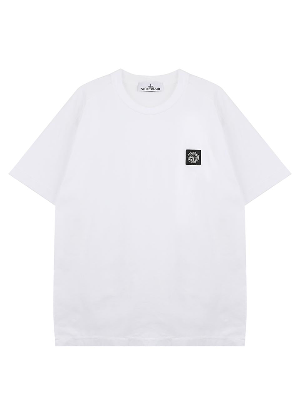 STONE ISLAND Logo Patch Cotton T-Shirt Black Men’s L1S152100027 S0013 V0001