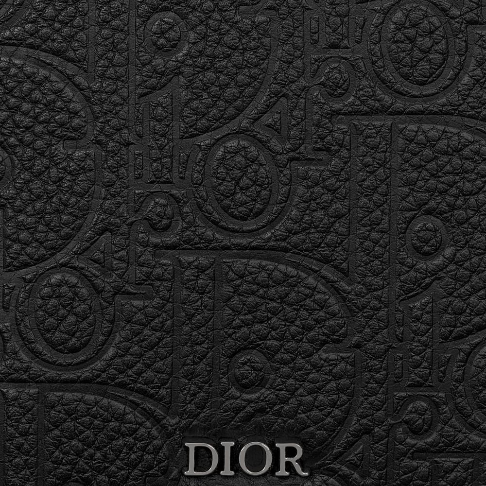 DIOR Black Leather Passport Cover Card Holder