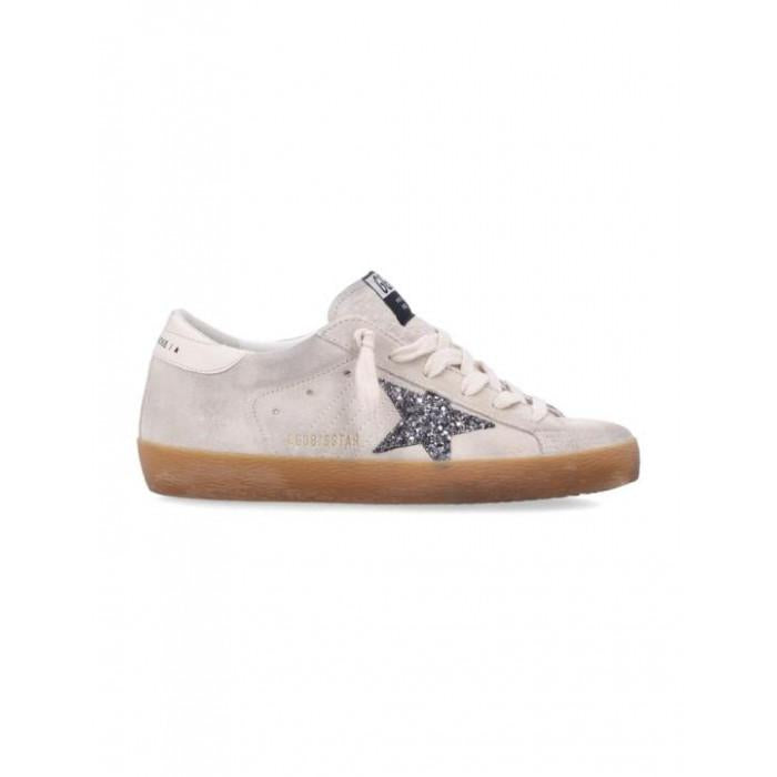 GOLDEN GOOSE Silver Glitter Ice Gray Suede Low-Top Sneake GWF00101 F007202 15751