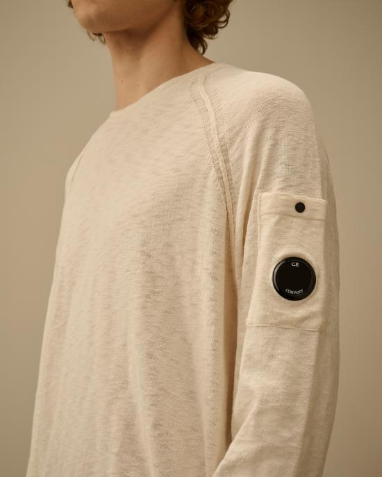 CP Company Frozen Dew Round Neck Knit Sweater for Men 20 CMKN 106 A110373