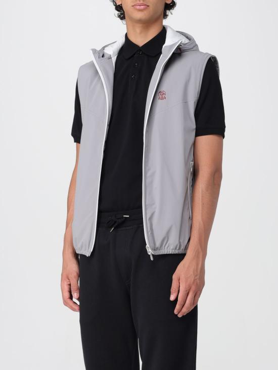 Brunello Cucinelli Membrane Nylon Hooded Down Vest MM49A7432G C1704 GREY DOM