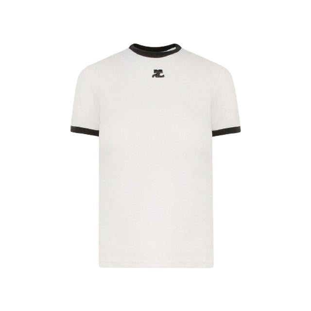 courreges Heritage Logo Short Sleeve T-Shirt White Women