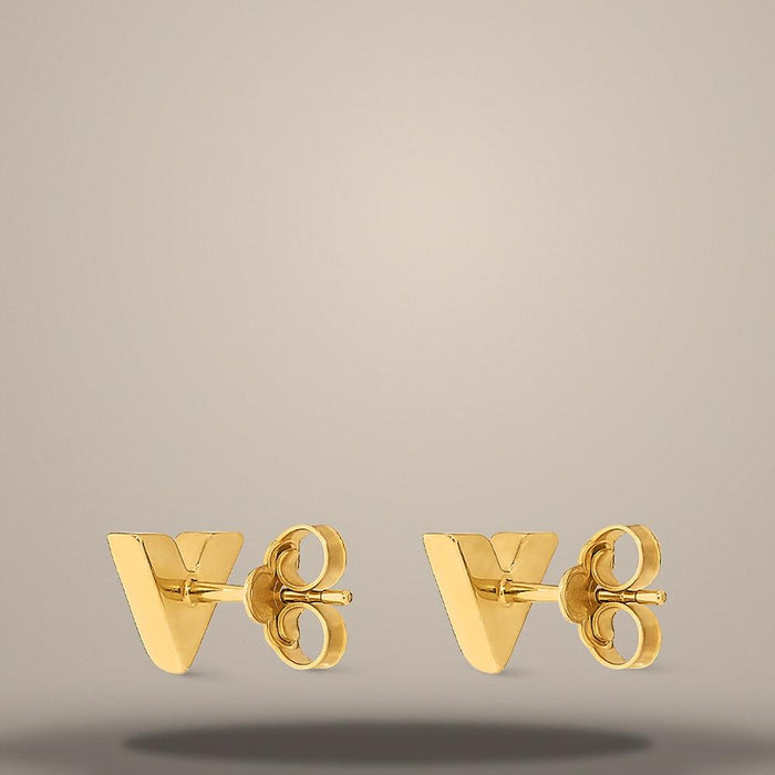 Louis Vuitton Essential V Stud Earrings Gold-Tone 1 x 1 cm