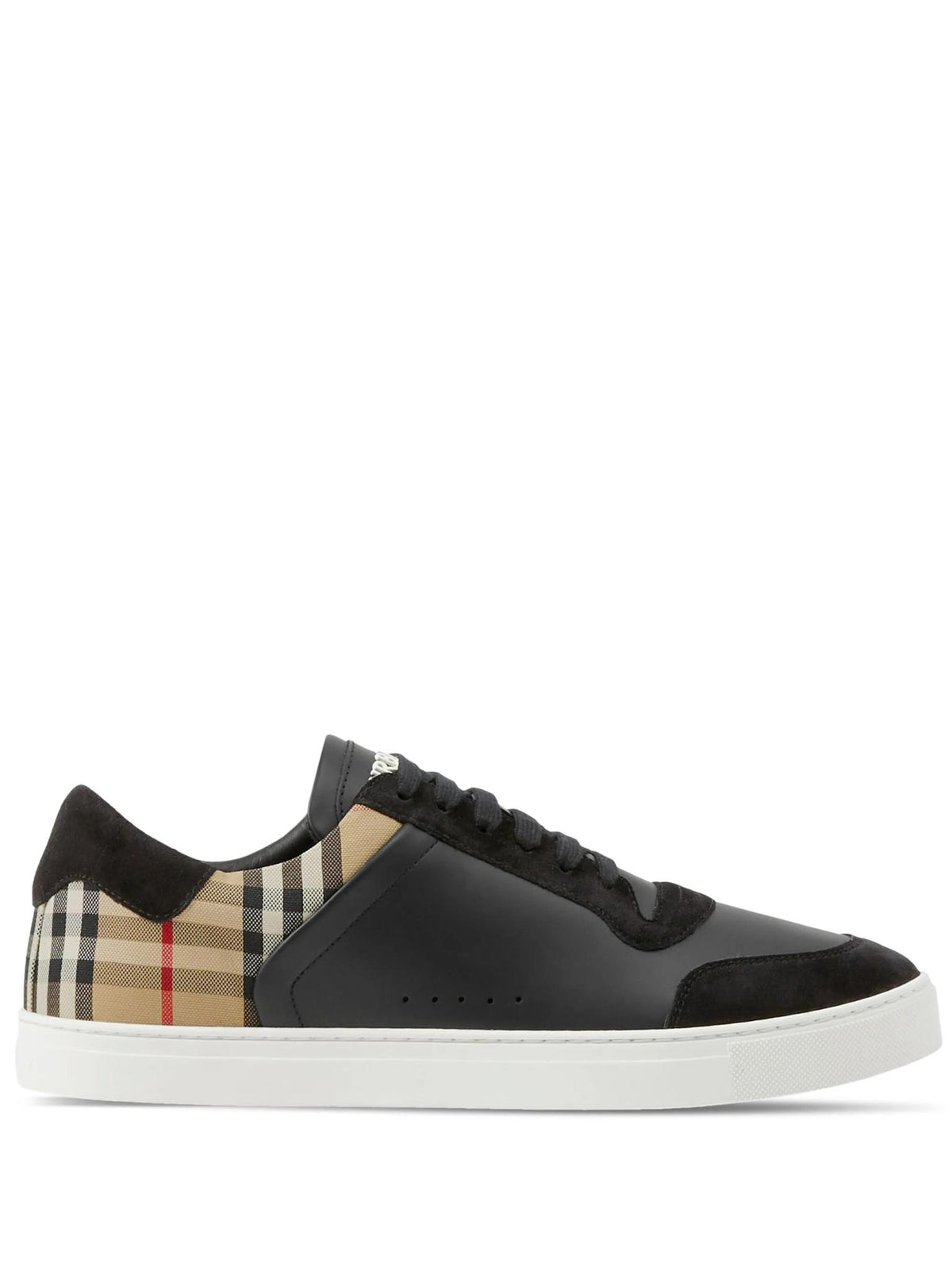 BURBERRY Black Leather Low-Top Sneakers