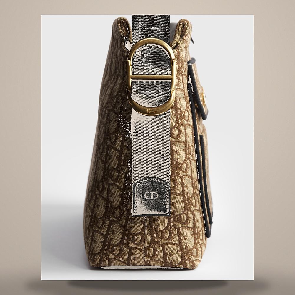 DIOR Brown Dior Oblique Jacquard Medium Zip Strap Crossbody Bag 1DBPO468YUBH24E