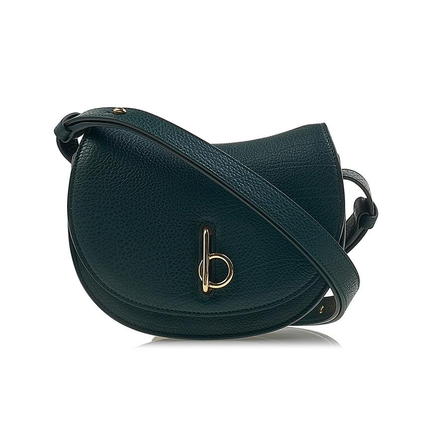 BURBERRY Rocking Horse Leather Shoulder Bag Black