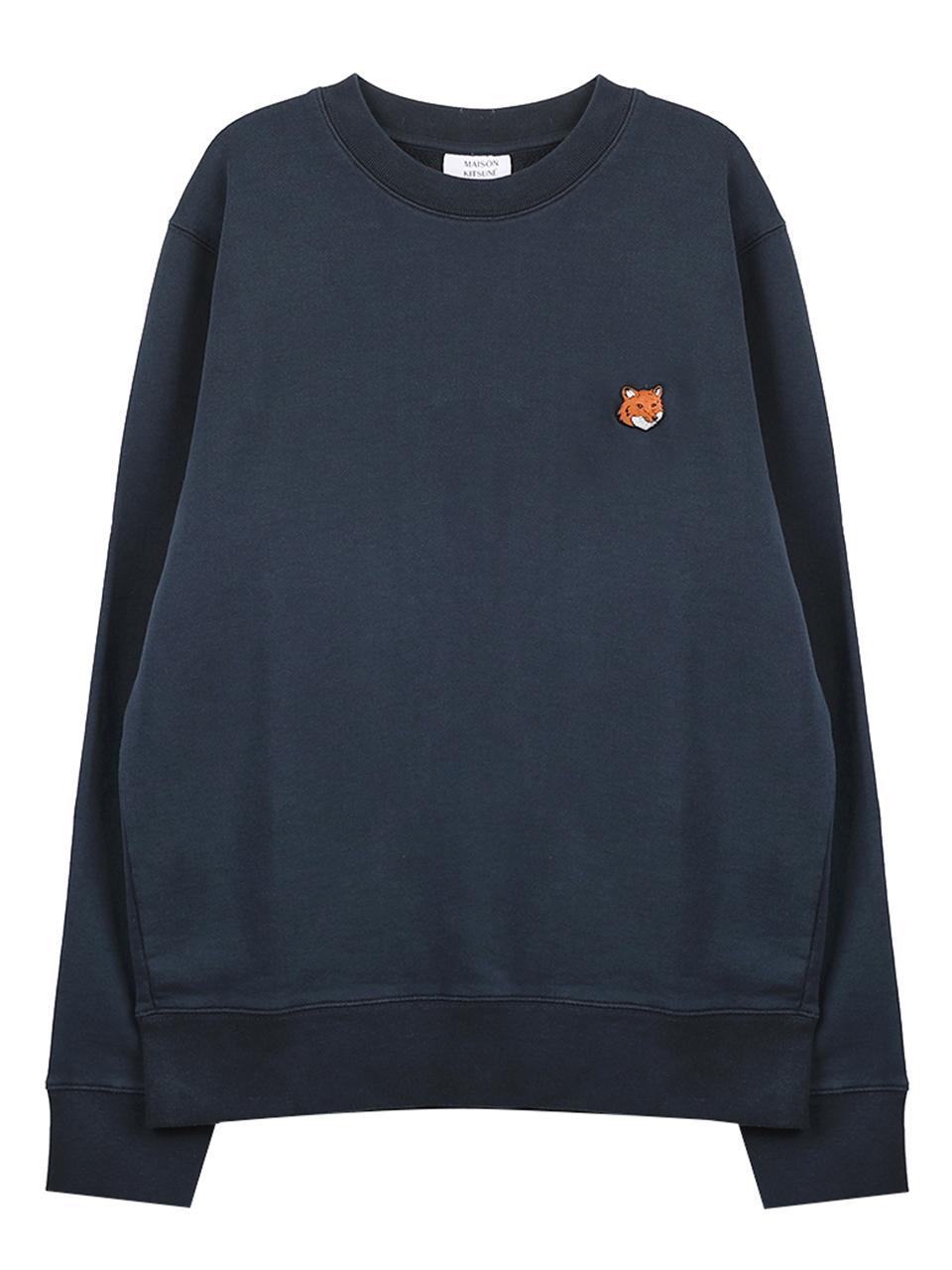 Maison Kitsune Fox Head Regular Sweatshirt Men’s Navy Cotton PM00303 KM0340 0413