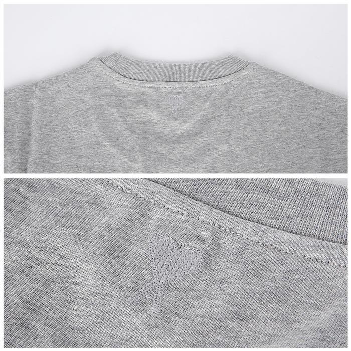 AMI Logo Print Short Sleeve T-Shirt Gray