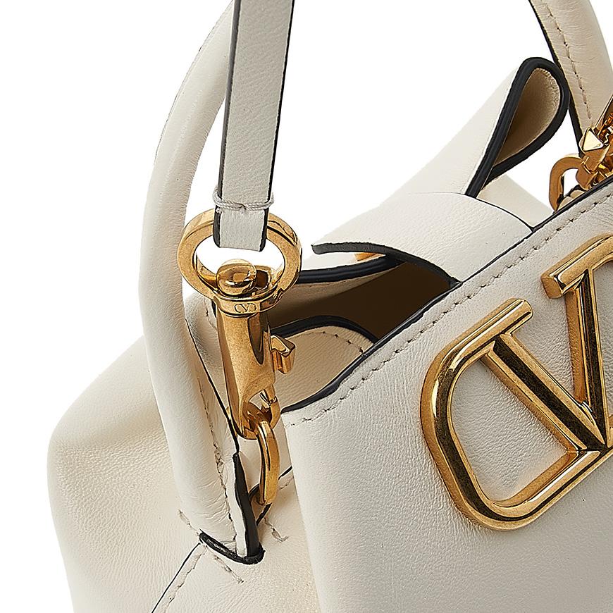 VALENTINO VLogo Micro Bucket Bag Leather Shoulder Bag Black