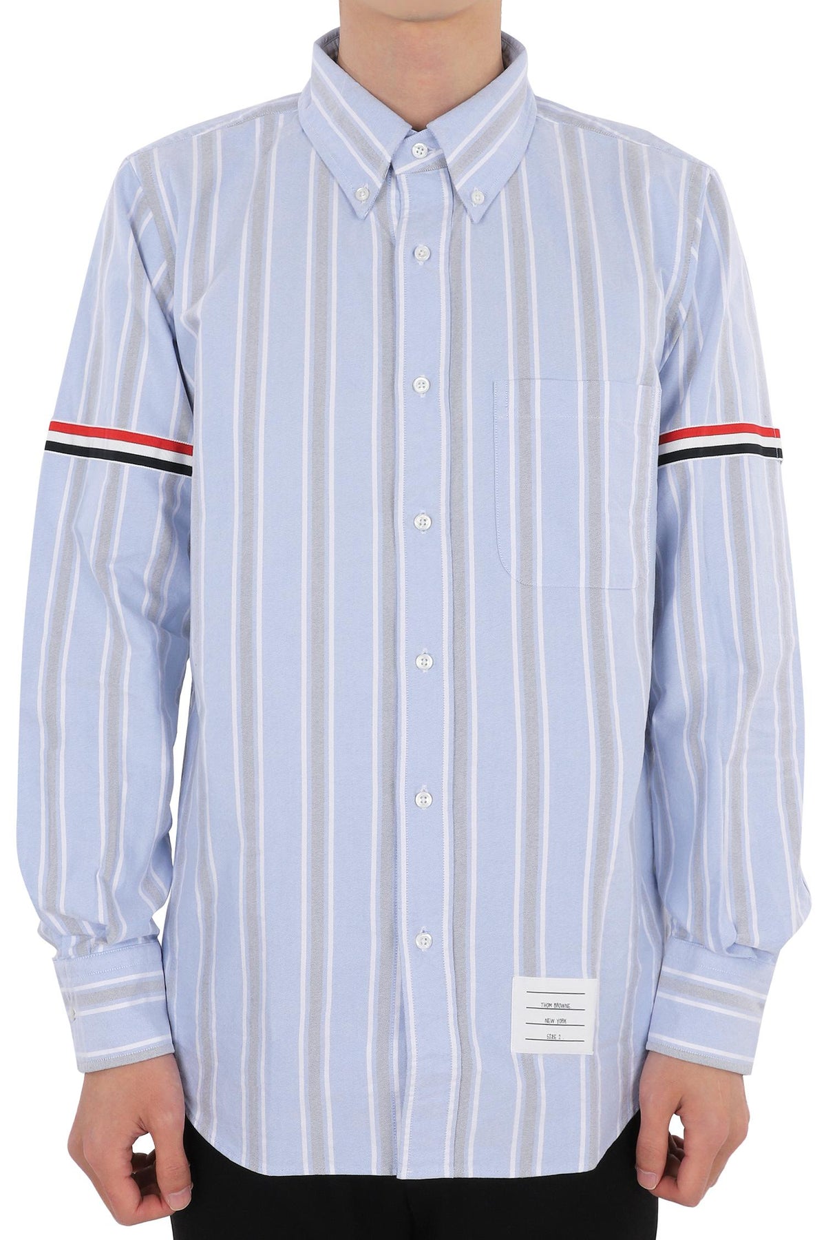 THOM BROWNE Men’s Oxford Stripe Shirt Blue Long Sleeve