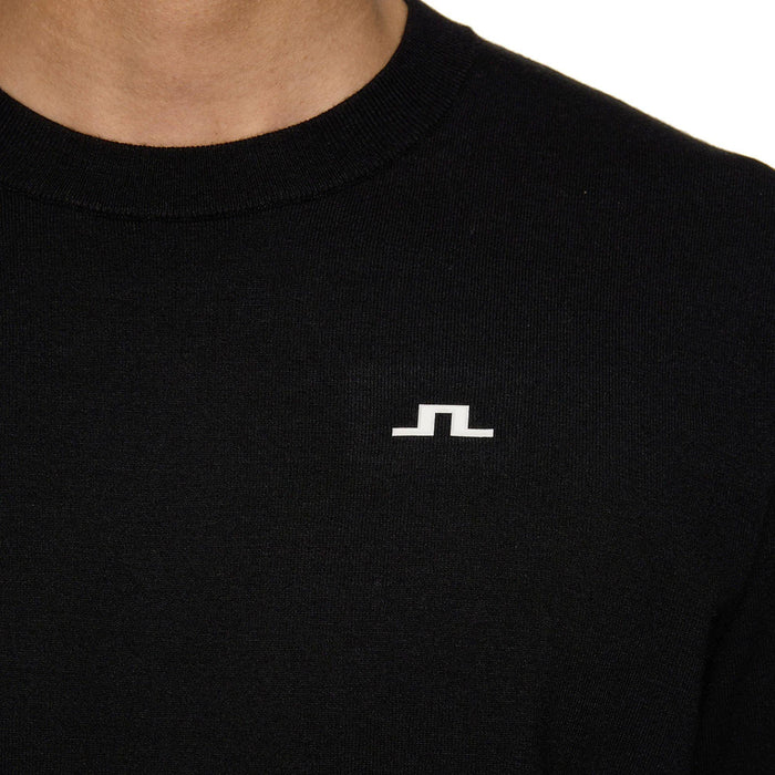 J LINDEBERG Men's Golf Knit Zip-Up Sweater Black Logo
