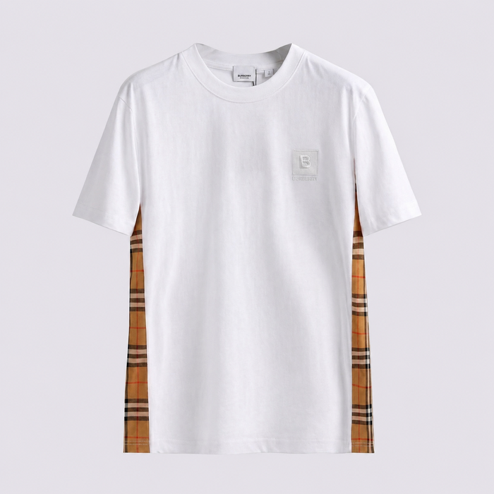 BURBERRY Logo Check Oversized T-Shirt White 80615531