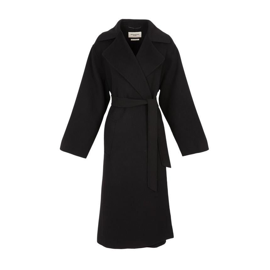 Max Mara Weekend OPEROSO Wool Blend Belted Coat Beige Women