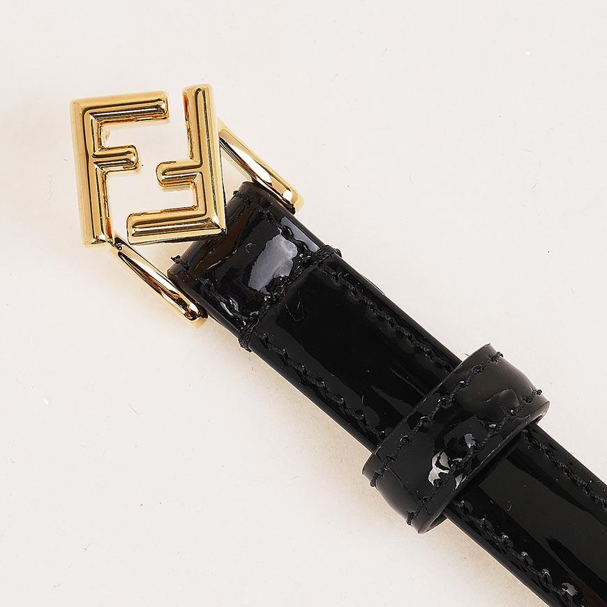 FENDI Women’s FF Diamond Belt Black Leather