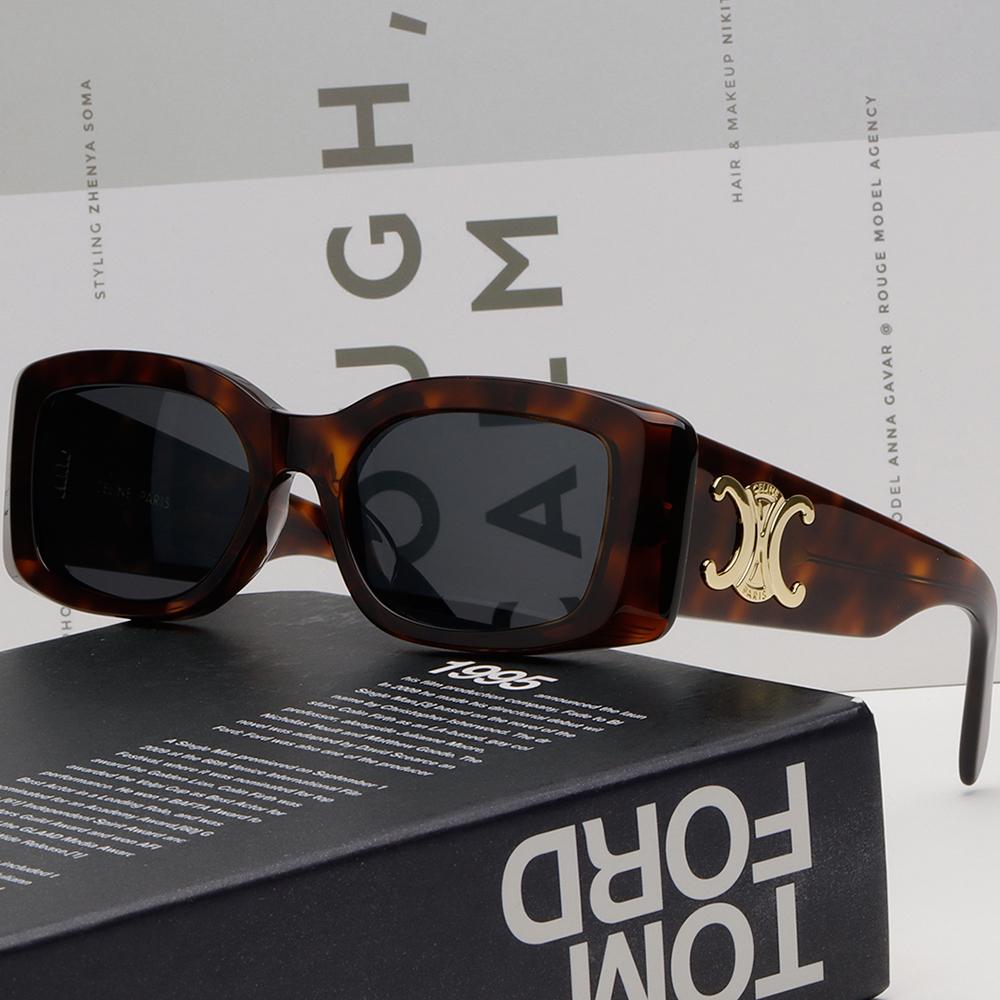 CELINE Triomphe Havana Acetate Sunglasses Asian Fit Unisex CL40282U 52A
