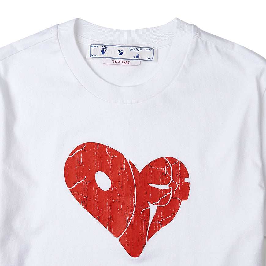 OFF WHITE Heart Logo Print Short Sleeve T-Shirt White