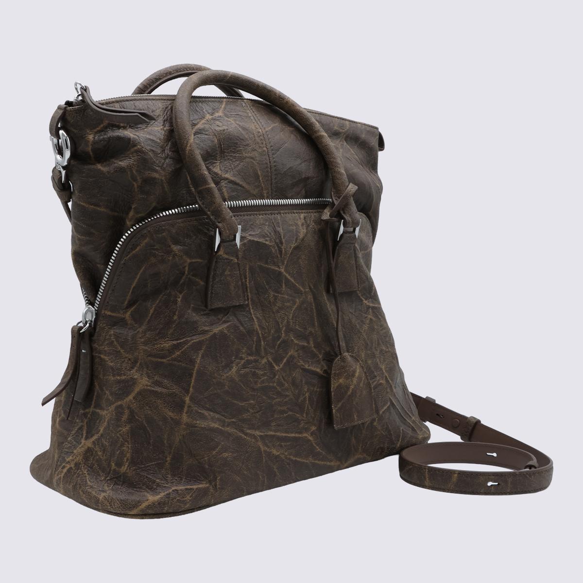 Maison Margiela Leather Shoulder Bag Brown