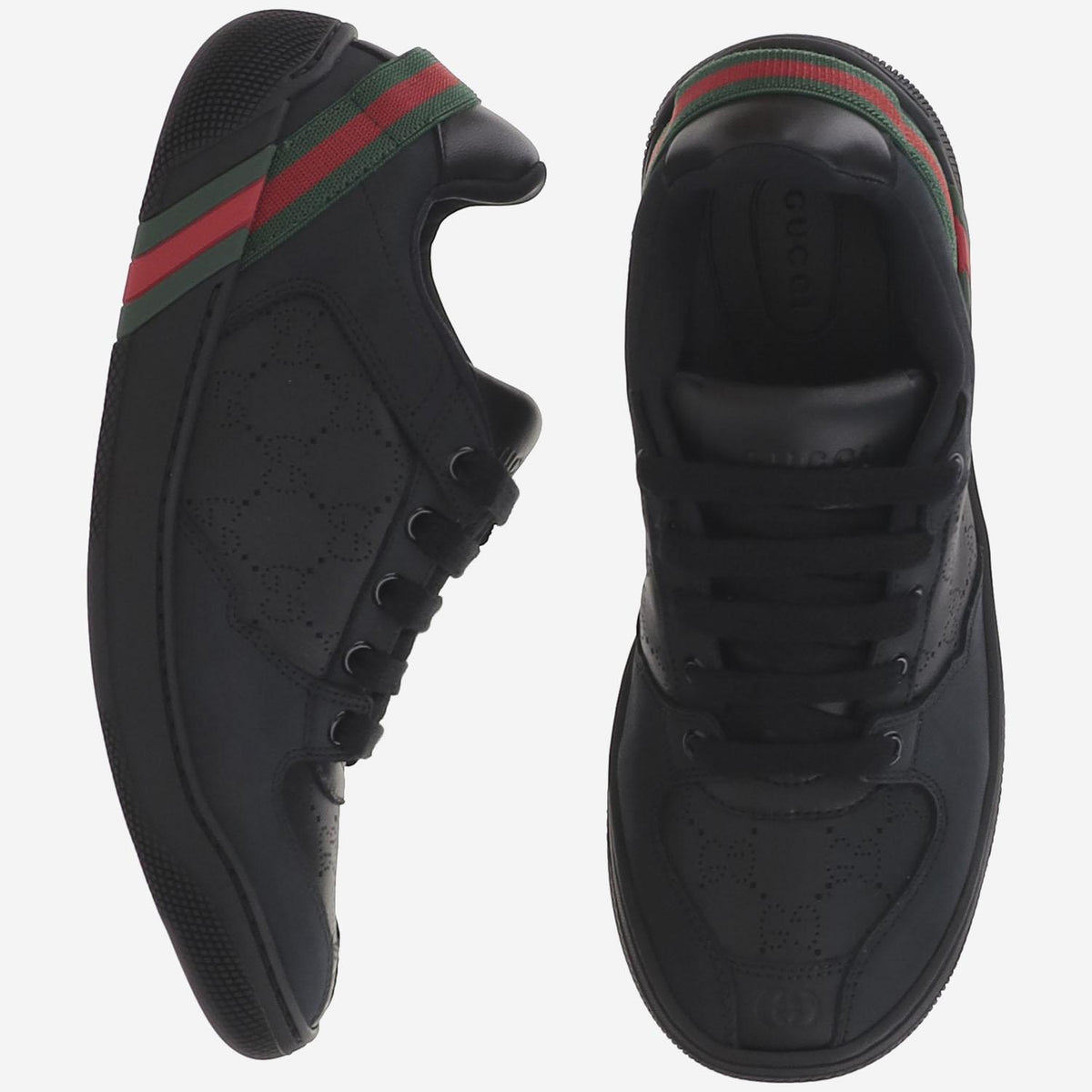 GUCCI Leather Low-Top Sneakers White