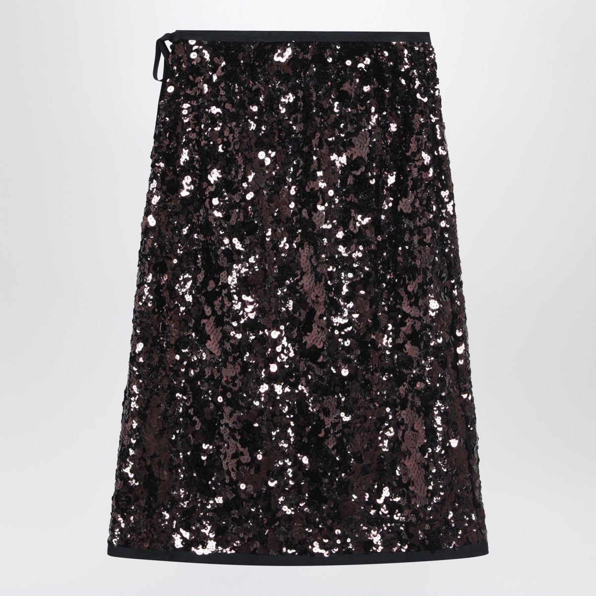 PRADA Black Wool Midi Skirt