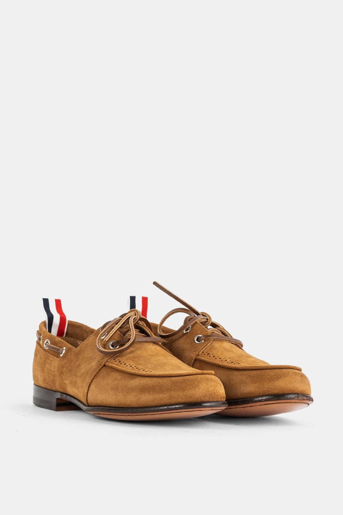 THOM BROWNE Black Leather Flat Shoes