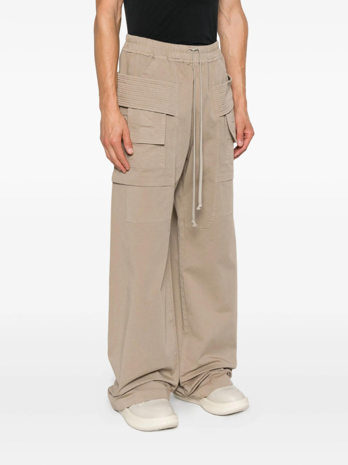 Rick Owens DRKSHDW Wide Creatch Cargo Pants Dirty Pearl Cotton Twill