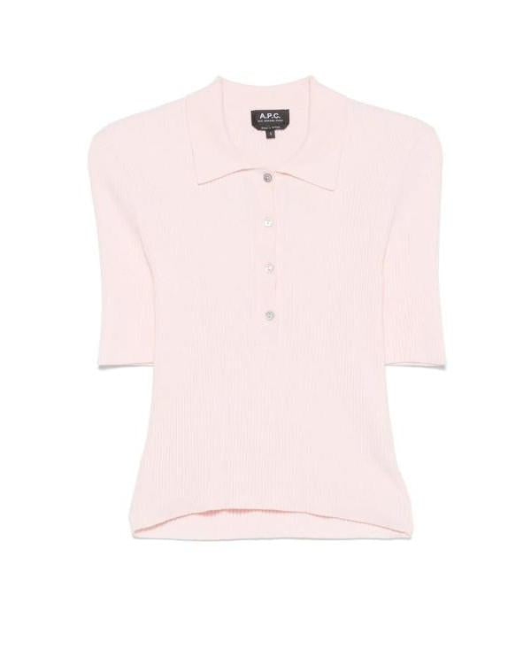 A.P.C. Danae Polo Knit Short Sleeve Sweater