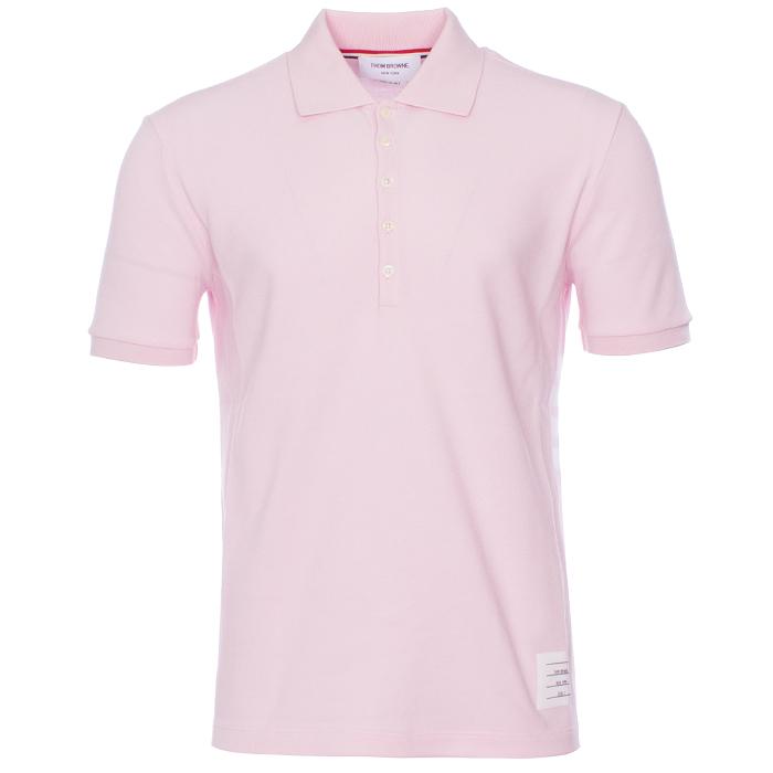 THOM BROWNE Classic Piqué Diagonal Stripe Polo T-Shirt Navy