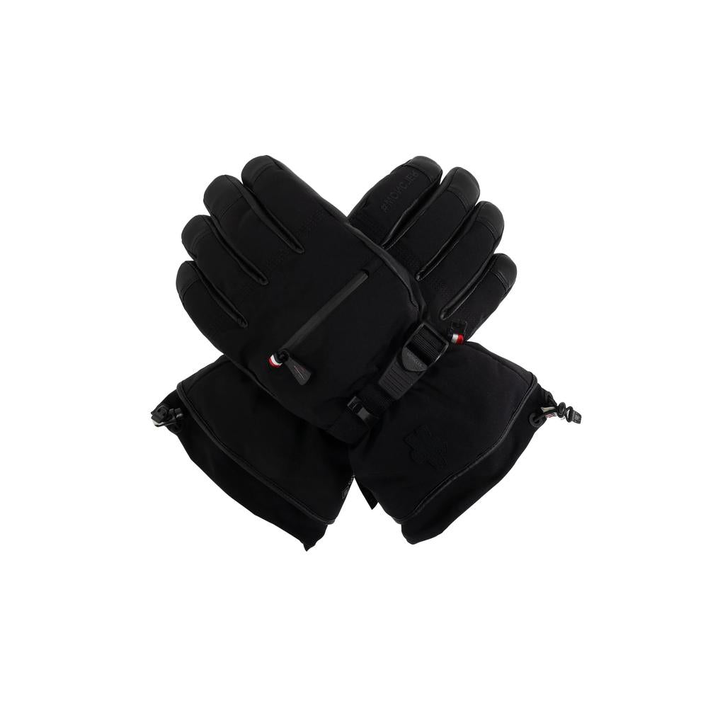 Moncler Black Knit Wool Gloves