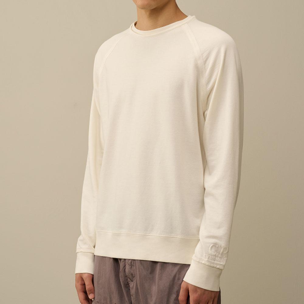 CP Company Light Fleece Crewneck Sweatshirt Men White