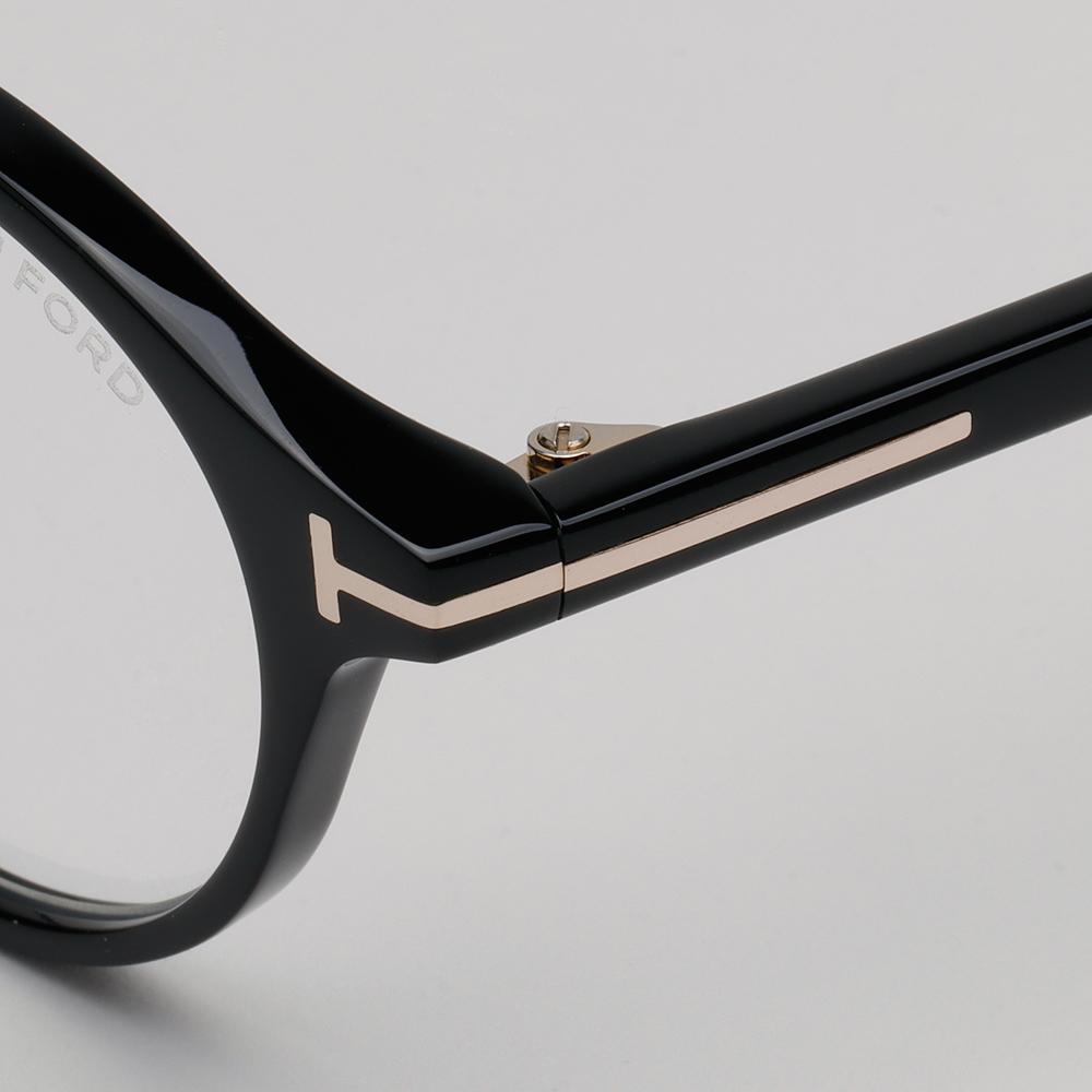 TOM FORD Round Acetate Blue Light Blocking Eyeglasses Asian Fit TF5920DB 001