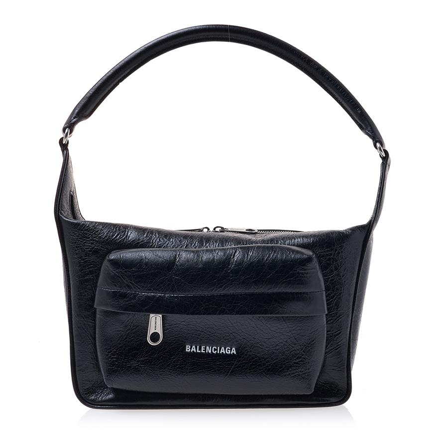 BALENCIAGA Medium Shoulder Bag Black Leather Women’s
