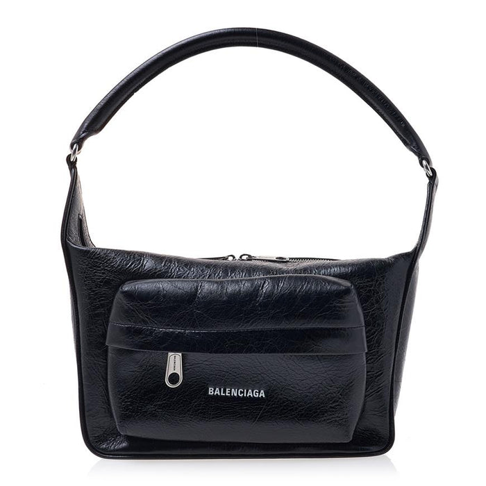 BALENCIAGA Medium Shoulder Bag Black Leather Women’s