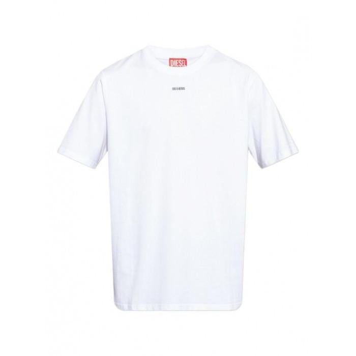 DIESEL White Cotton Short Sleeve T-Shirt
