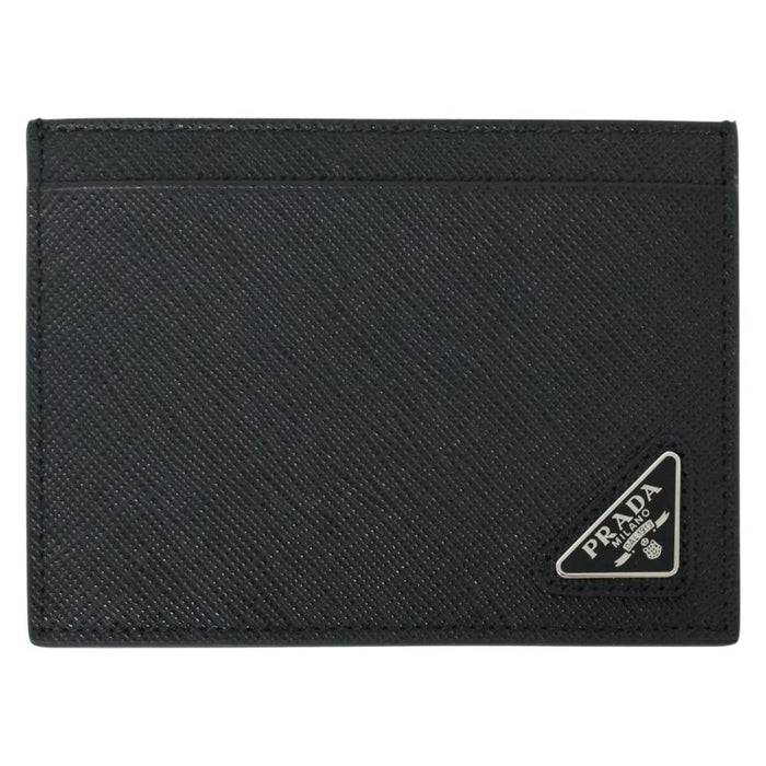 PRADA Saffiano Leather Triangle Logo Men's Card Holder