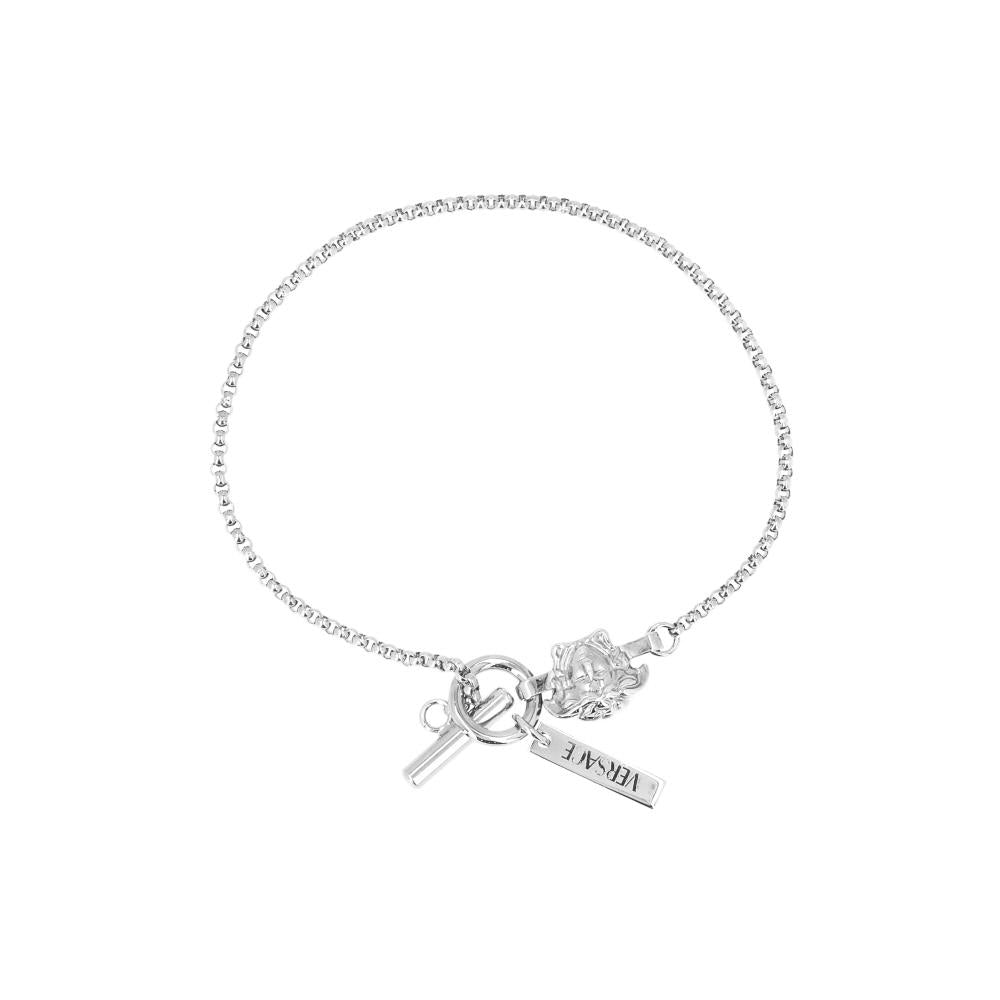 Versace Medusa Logo Charm Rolo Chain Bracelet for Men 1022783 1A00620 3J030
