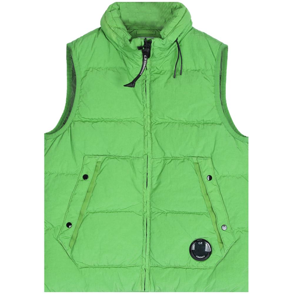 CP Company Women’s Down Puffer Vest with Logo Patch Green