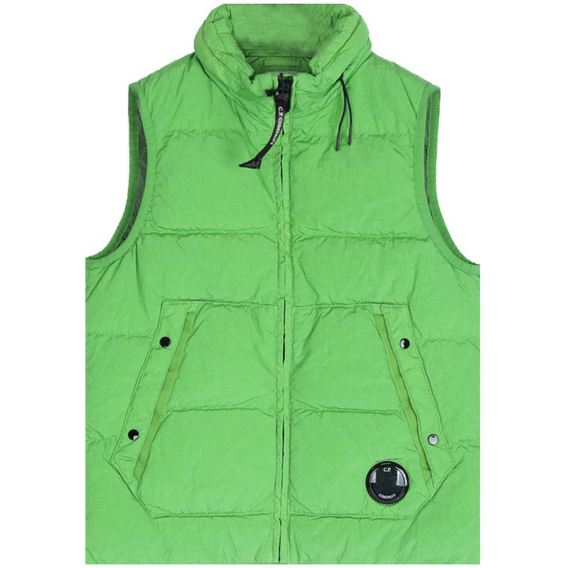 CP Company Women’s Down Puffer Vest with Logo Patch Green