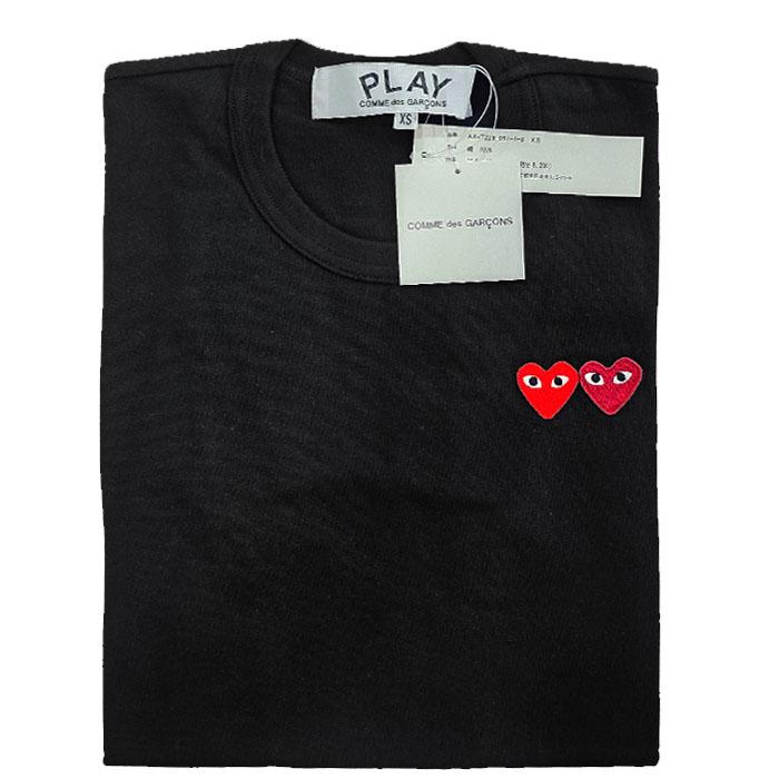 Comme des Garcons Unisex Double Heart Logo T-Shirt Black