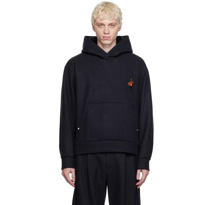WOOYOUNGMI Volcano Logo Men's Hoodie W233TS40 727N