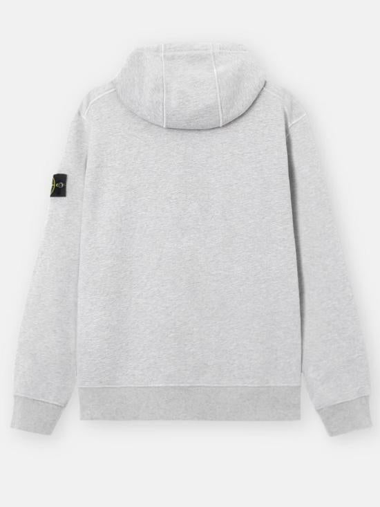 STONE ISLAND Dust Grey Melange Cotton Logo Hoodie Sweat L2S156100062 S0M51 V0M64