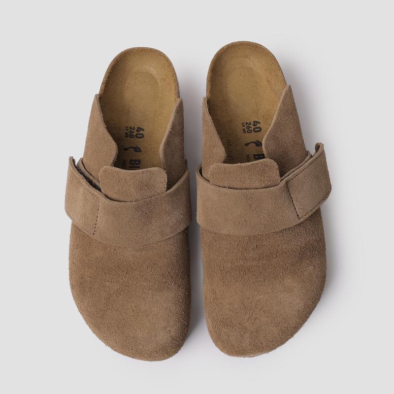 Birkenstock Roma Suede Velcro Mule Sandals Brown 1032067