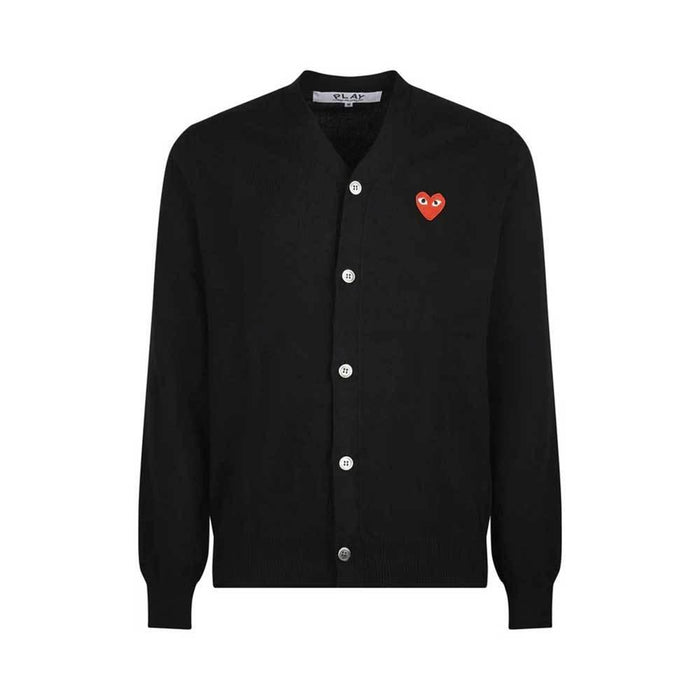 Comme des Garcons Red Heart Unisex Black Cardigan