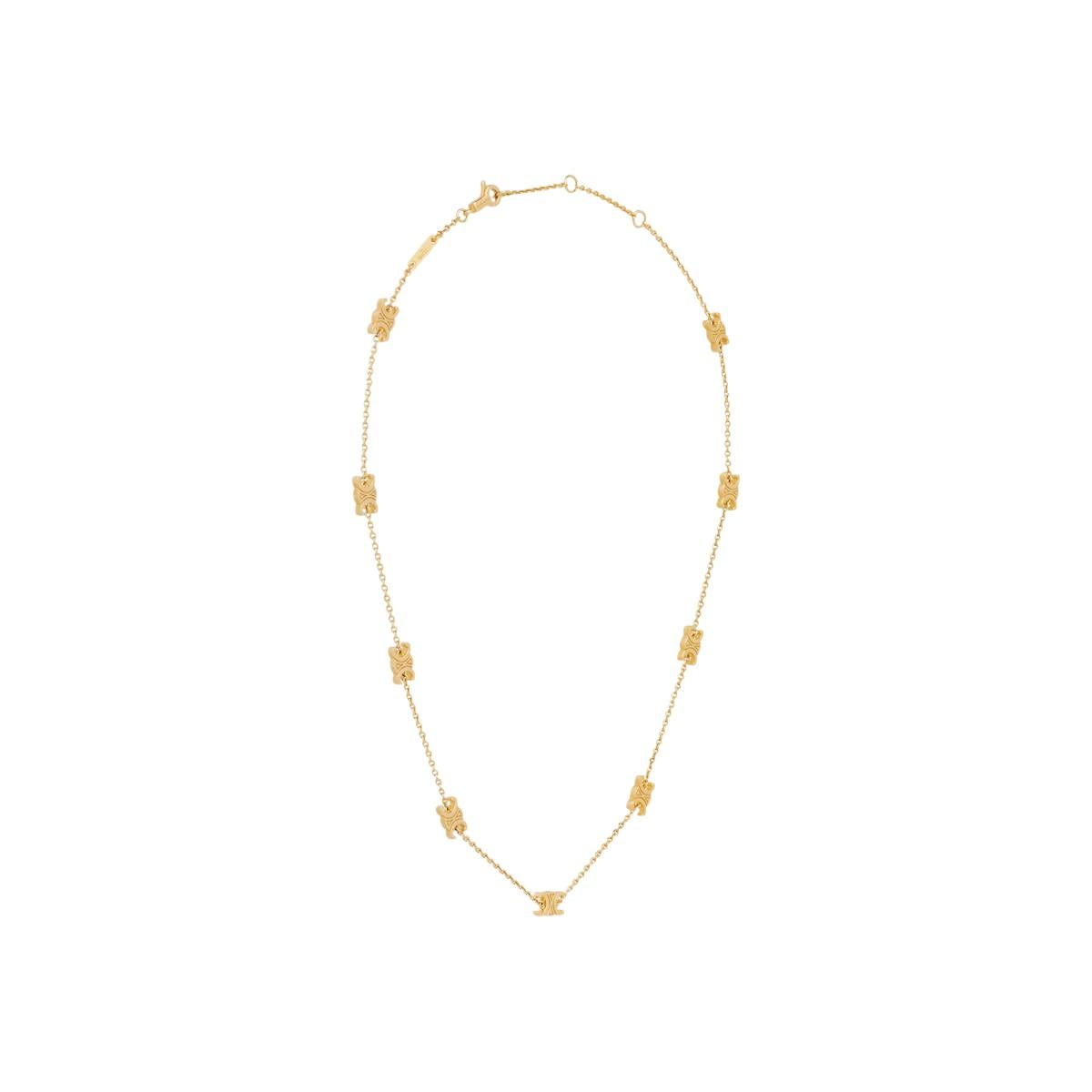 CELINE Mini Triomphe Necklace Gold-Finish Brass Pendant