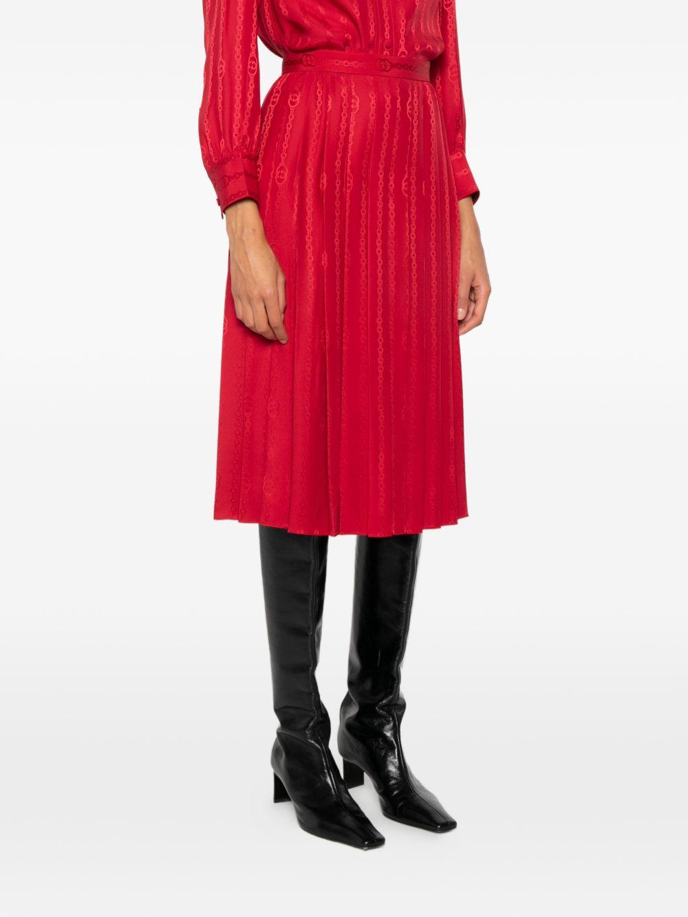 GUCCI Black Wool-Blend Midi Skirt