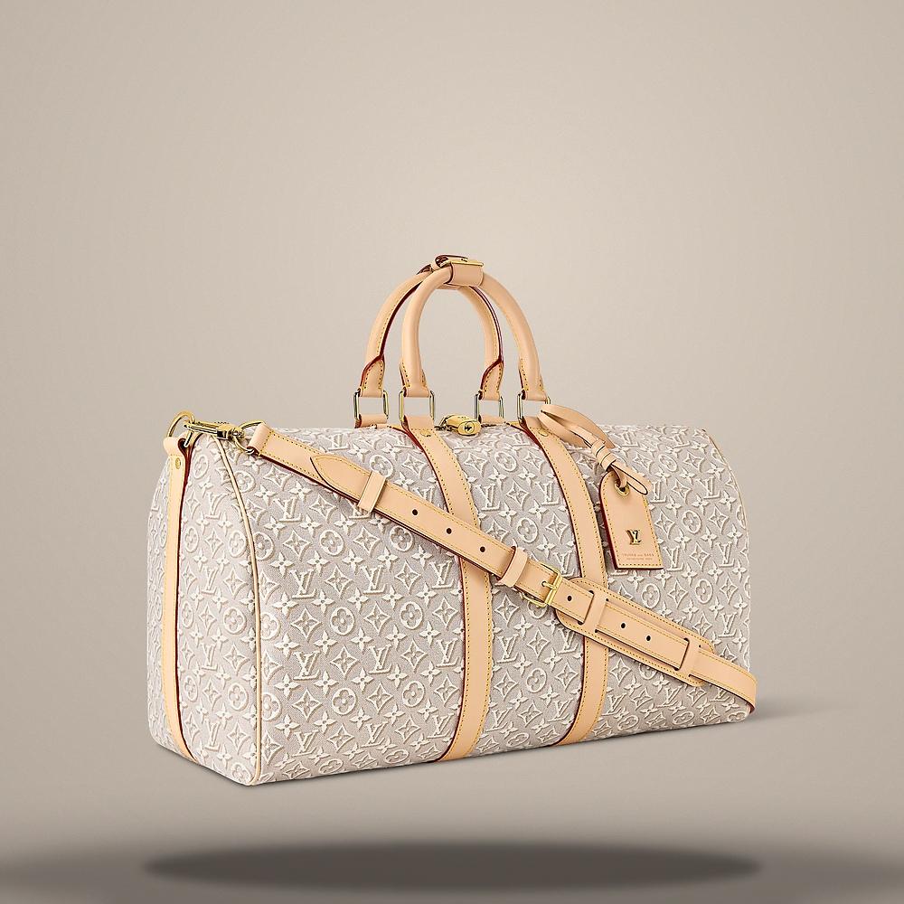 Louis Vuitton Keepall Bandouliere 45 Monogram Puffer Beige Crossbody Bag M29670