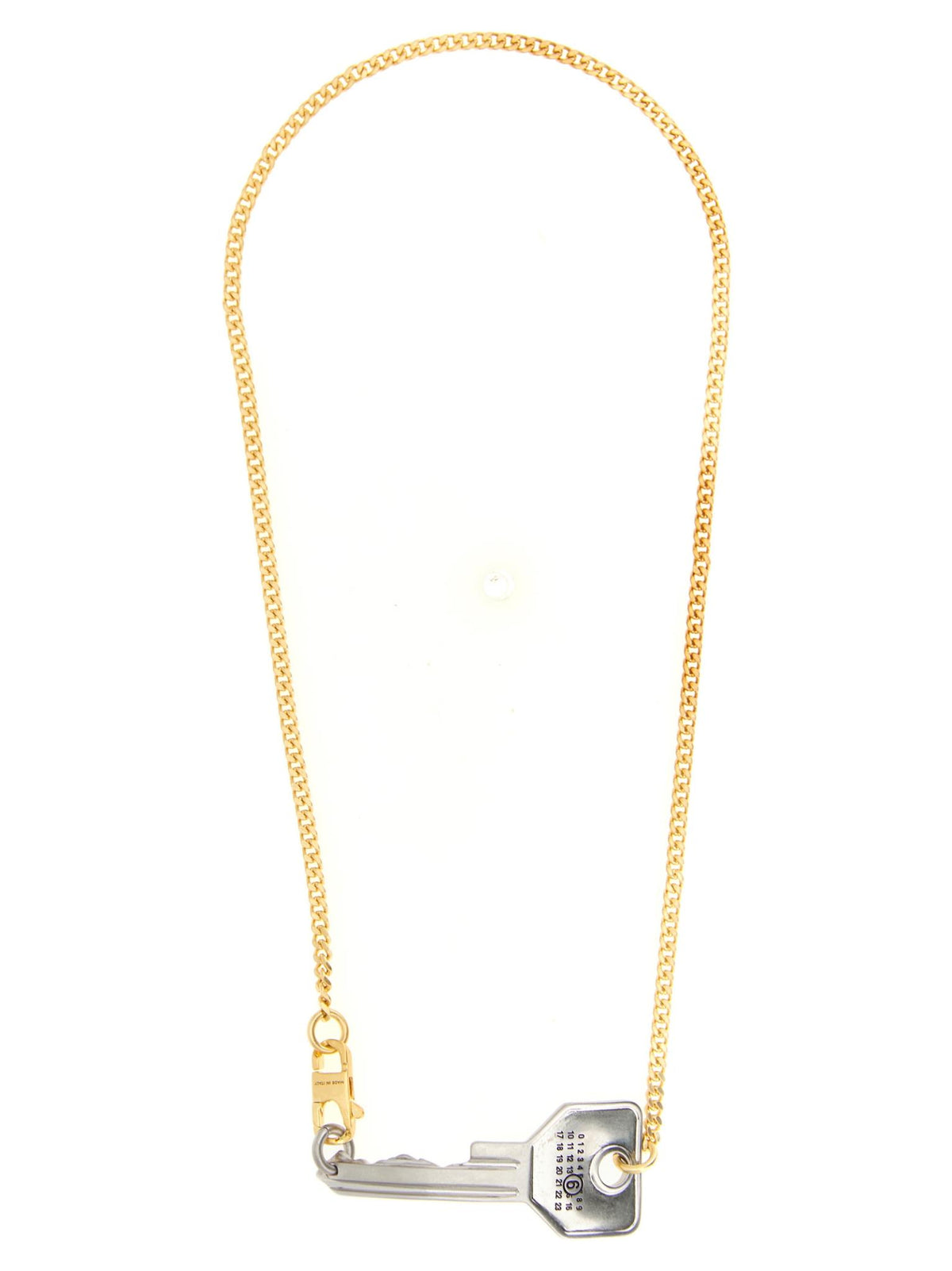 Maison Margiela Silver Tone Pendant Necklace