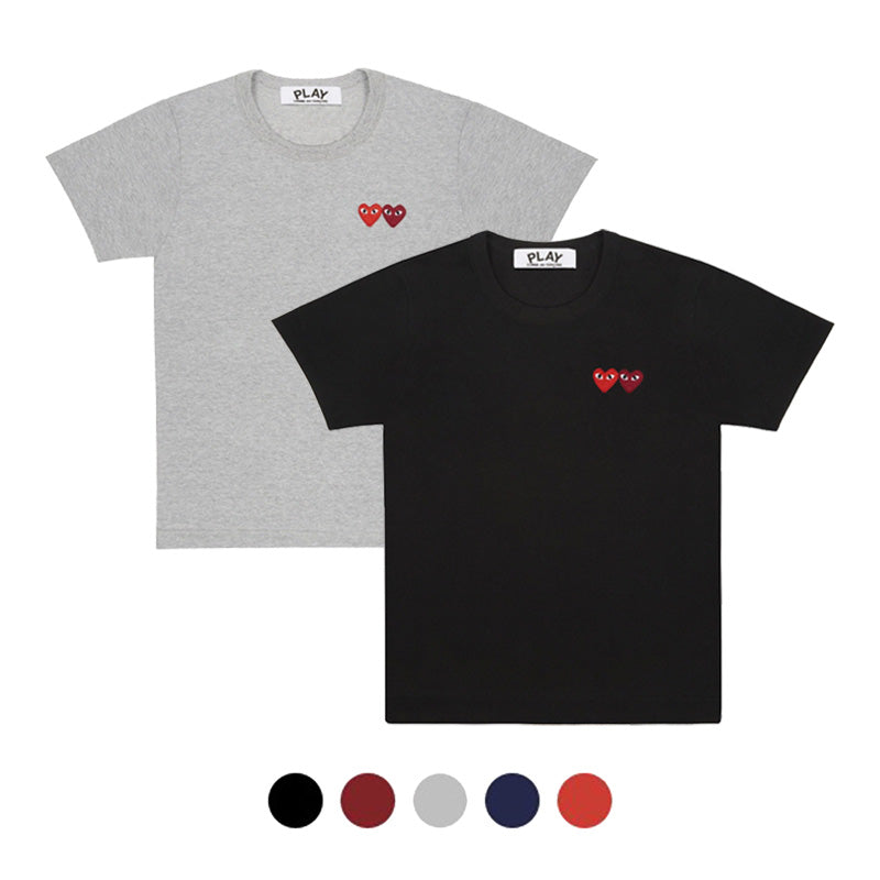 Comme des Garcons Women's Double Patch Logo Short Sleeve T-Shirt AX T226