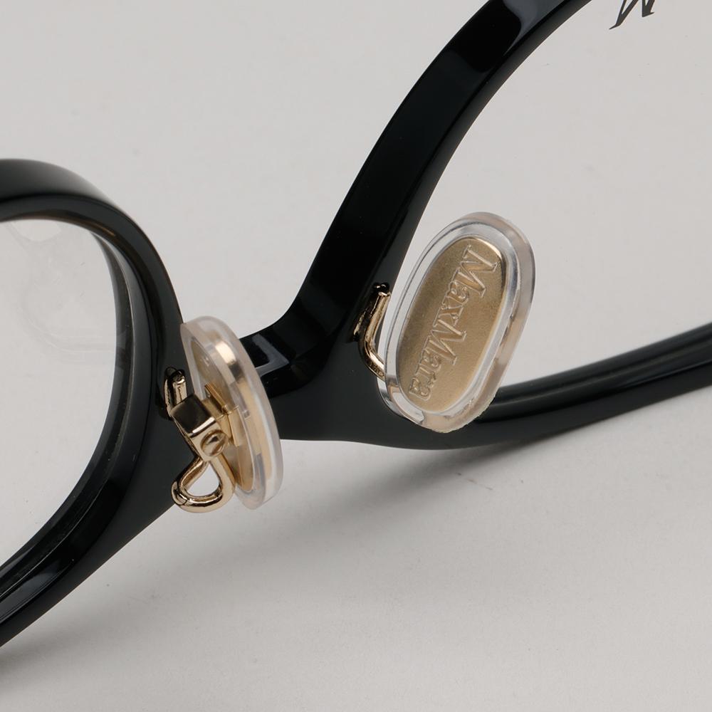 Max Mara Black Acetate Round Eyeglass Frames Unisex Asian Fit MM5126 D 001