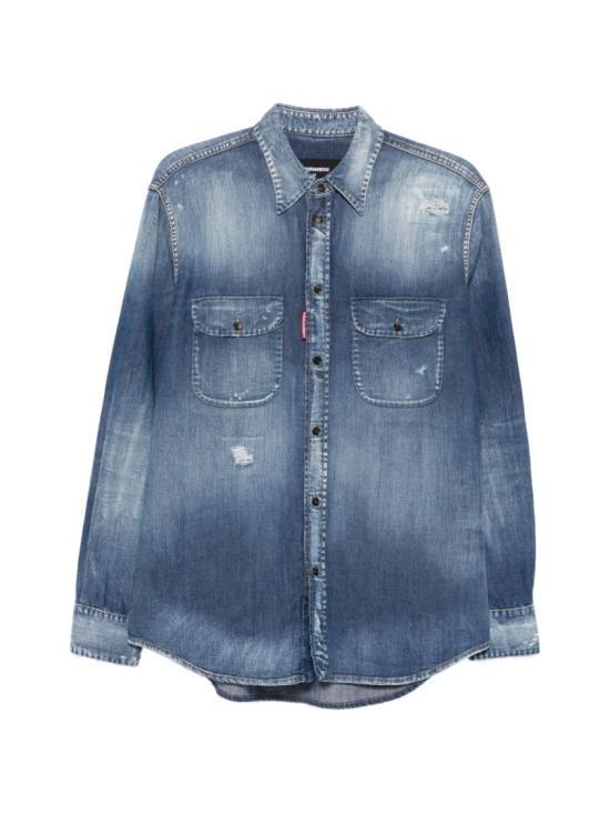 Dsquared2 Blue Denim Long Sleeve Shirt S71DM0834 S30341470